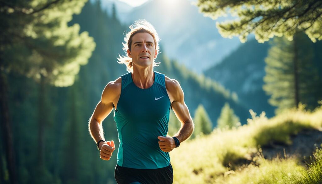 Runner experiencing stress relief through running