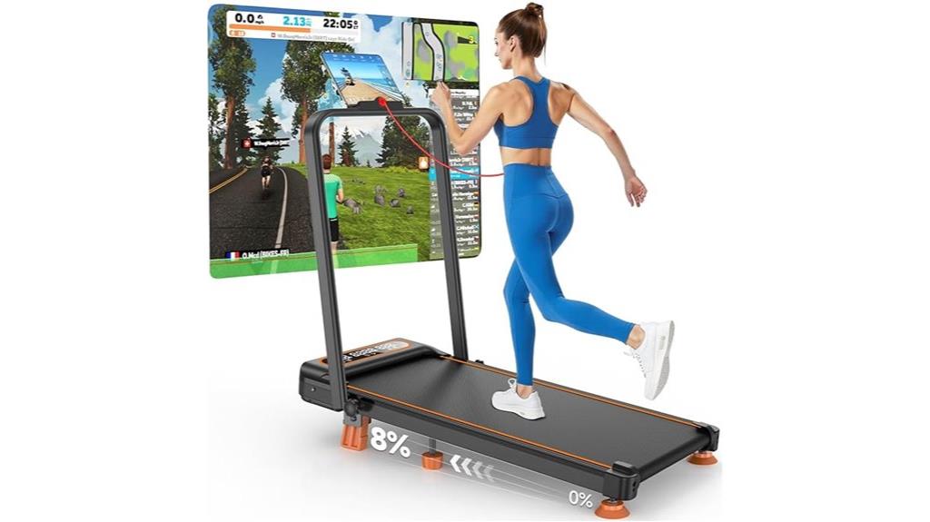 incline treadmill with handle