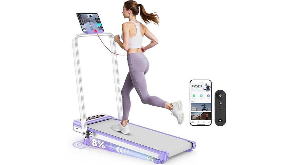 incline treadmill with handlebars