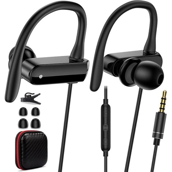 Wired Earbuds with Microphone 3.5mm Headphones Black