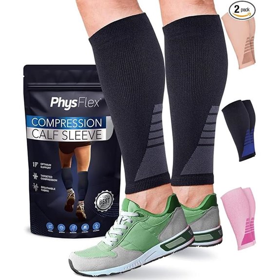 PhysFlex Calf Compression Sleeves for Varicose Veins (M)