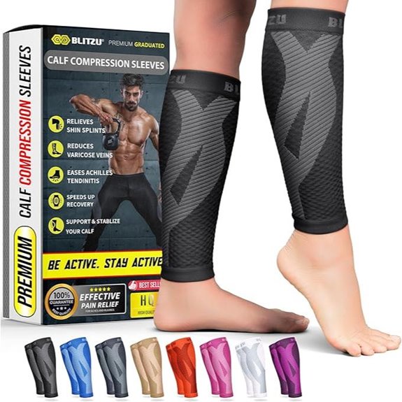 BLITZU Calf Compression Sleeve for Runners (Footless) (Footless)