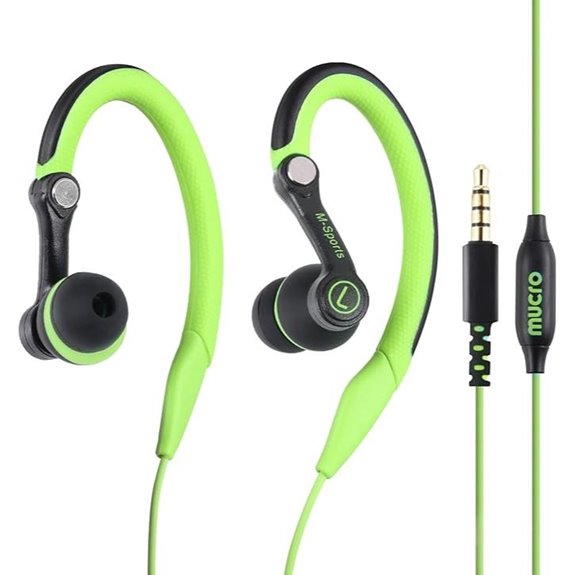 Sports Headphones Wired Earbuds with Microphone green