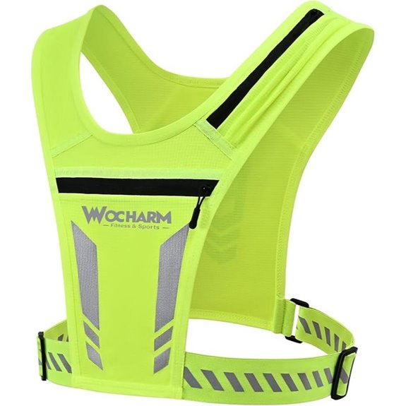 Reflective Vest with Chest Phone Holder Hydration Gear