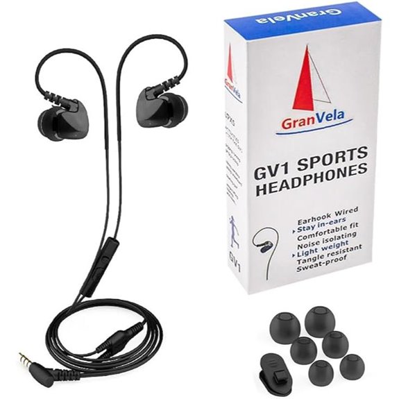 Granvela Sports Earbuds with Mic and Clip